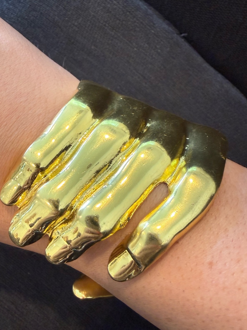Gold hand Cuff Bracelet - Fashion Wearable